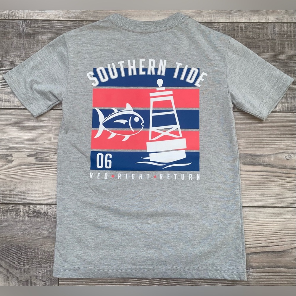 NWOT Southern Tide Short Sleeve Heather Red Skipjack Buoy Graphic T-Shirt XS 4 5